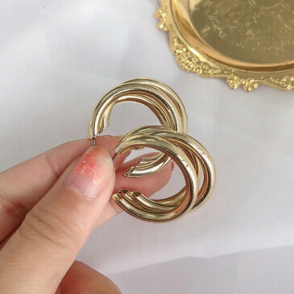 New 18k gold/White gold plated Earrings - Picture 8 of 13